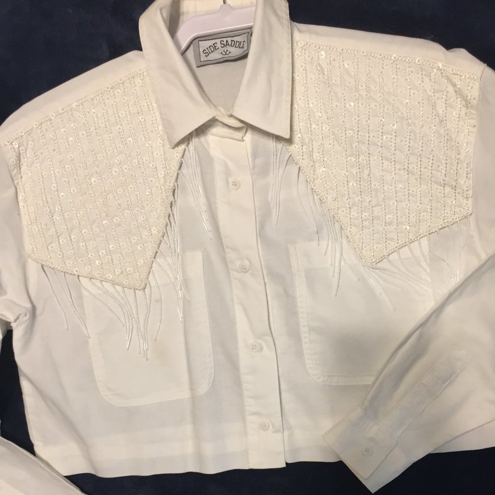 White Western Top